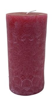 Preview: Stumpenkerze mit Mandala Gravur 7x14cm - 2 Farben -